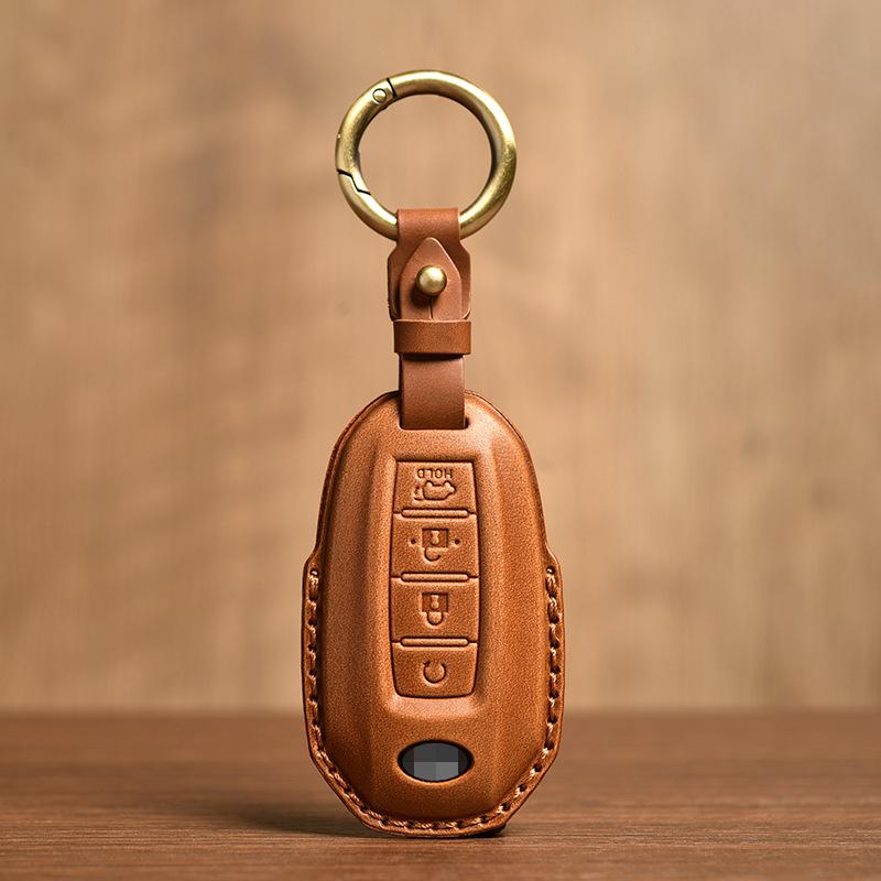

Retro Distressed Genuine Cowhide Car Key Case for Infiniti