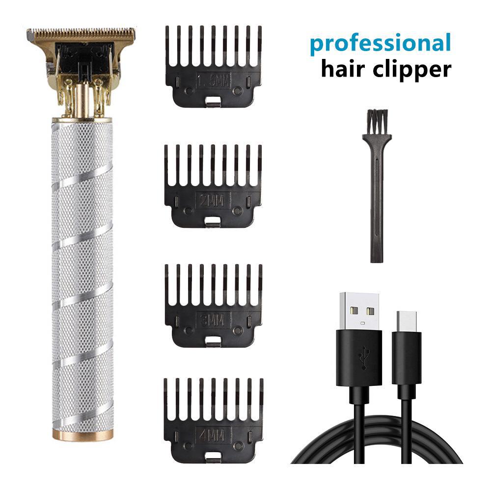 Rechargeable Metal Hair Clipper: Oil Head, Carving, Bald, and Cross-Border Electric Razor.
