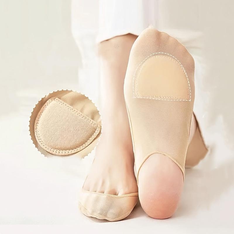 1 Paire de Chaussettes de Ballet Invisibles Douces pour Femmes, Légères, Été, Coussinets Demi-Orteils avec Adhérence en Silicone Antidérapante, Design Élégant pour la Danse et le Port Décontracté