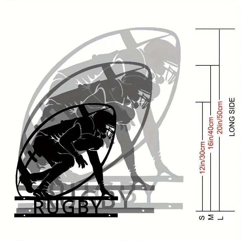 

Custom Personalized Metal Rugby Player Wall Art Iron Door Hanging Decor Sports Theme Gift Sculpture M