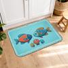VIKAMA Cartoon Fish Seashell Area Rug Coastal Nautical Non Slip Water Absorbent Floor Mat Kitchen Bathroom Entry Home Decor