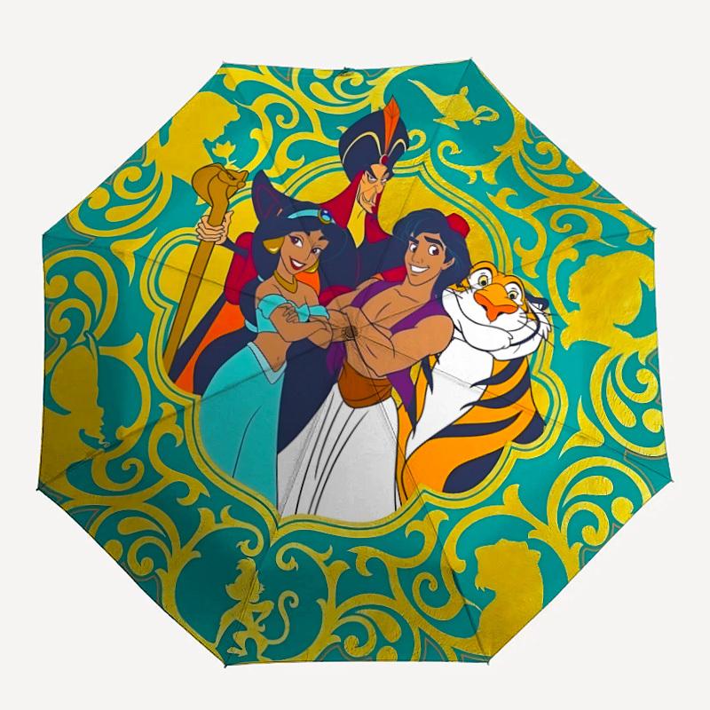 

1pc Aladdin, JasmineAutomatic Open/close, All-Season Portable Folding Umbrella, Perfect Gift for FriendsSturdy Ribs y250811019