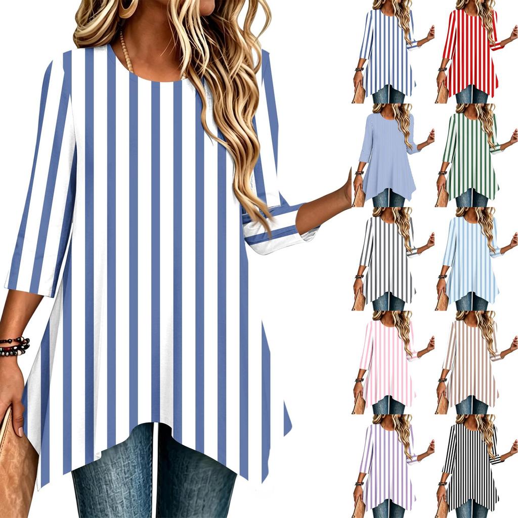 Women's Fashion Casual 3/4 Sleeve Pullover Top for Everyday Wear