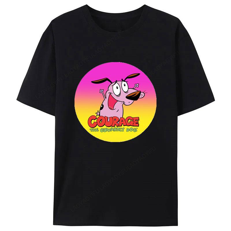 Courage The Cowardly Dog Animated Movie Promo Nerd T Shirt 2025 Summer New Arrival for Kids Gifts Clothes Camisa Creativity Tee