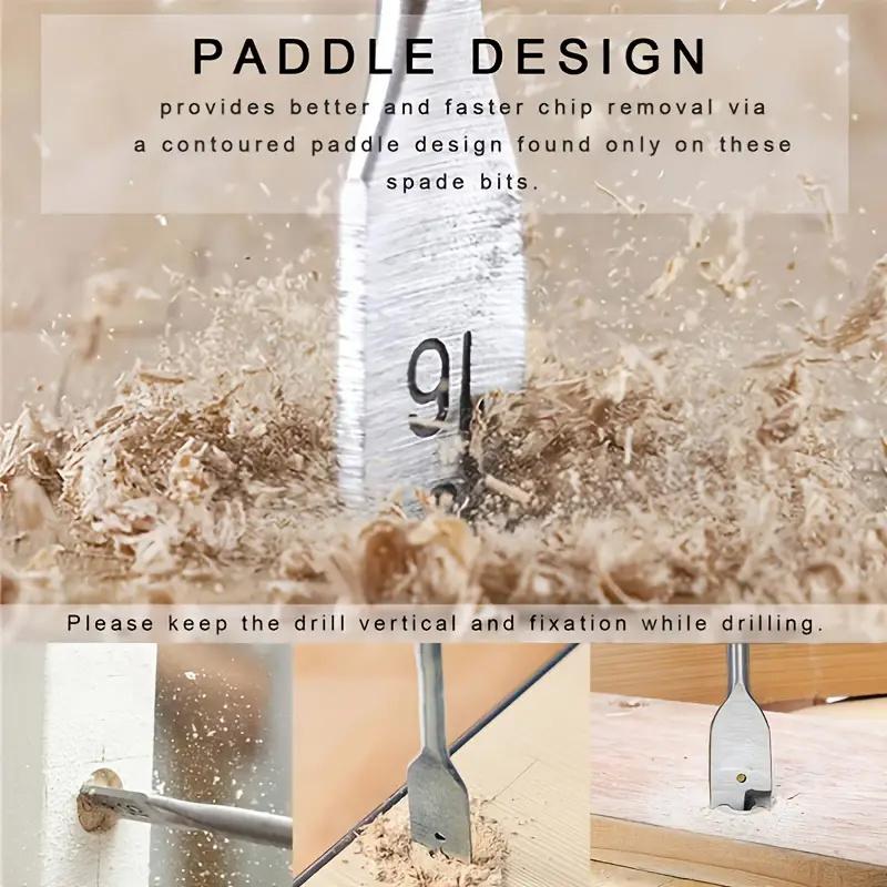 Spade Drill Bit Set Paddle Flat Boring Double Side Carbon Steel Cut Spurs Woodworker Desk Hole Cutter Wood Board PVC Woodworking