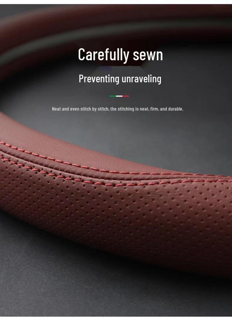 Ideal Steering Wheel Cover: Genuine Leather, Anti-slip, Sweat-absorbent, Ultra-thin Grip for L6 L8 L7 L9 I6 I8 MEGA