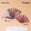 LIEI New Chinese Style Calligraphy Folding Fan Cake Topper