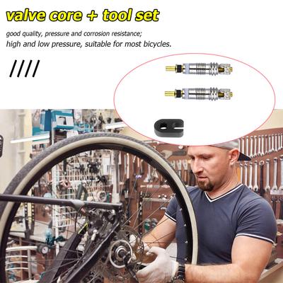 2/6/12pcs Brass MTB Road Bike Bicycle Valve Cores + Valve Core Remover