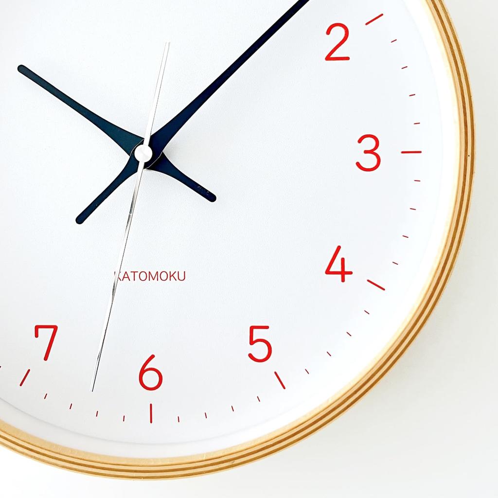 KATOMOKU plywood clock 22 orange wall clock continuous second hand diameter radio km-121ORRCS 25.2cm (SKP clock)