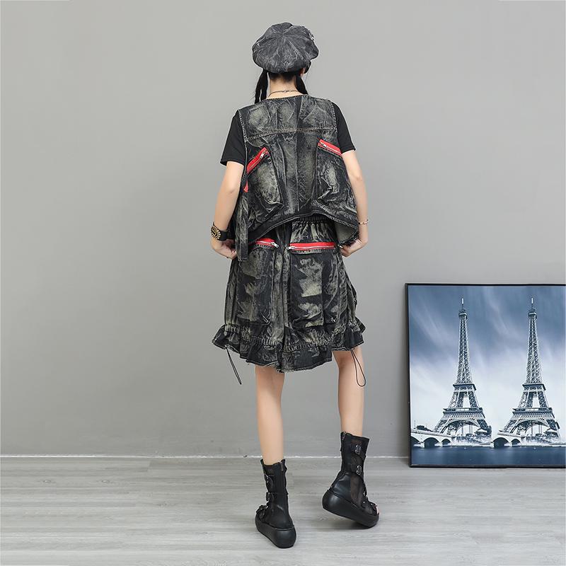 XITAO Street Trendy Women Denim Two Piece Sets GJ1233