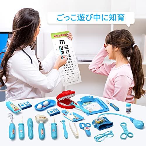 Cute Stone Doctor Play Set, 30-Piece Educational Toy Set, Food Sanitation Inspected, Pretend Play, Dentist Play, Storage Case, Light & Sound Effects,