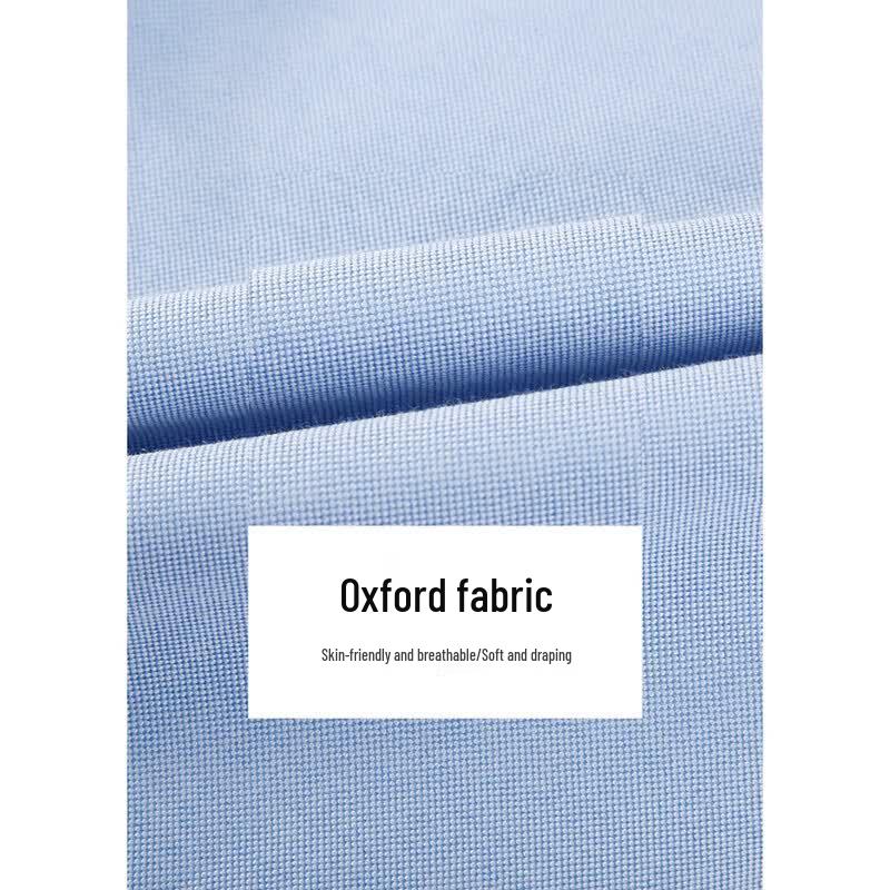 TRIES Webbing Trim Oxford Casual Long Sleeve Shirt