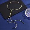 2022 Stylish European & American Thick Flat Snake Chain Sweater Necklace for Women