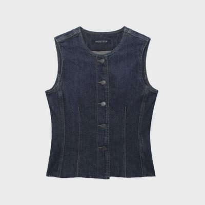 European & American Style Women's Sleeveless Denim Vest - Autumn Collection