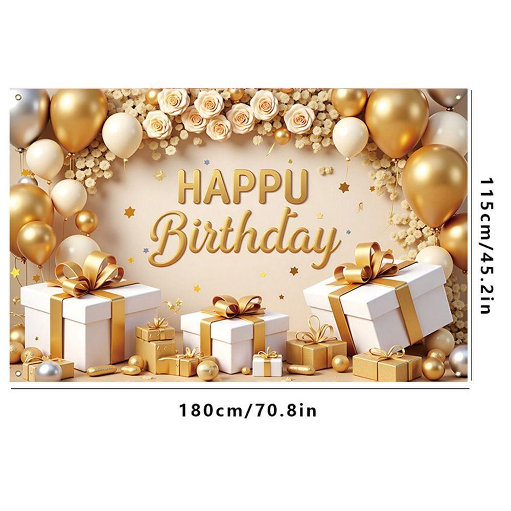 Polyester Banner Poster Golden Photography Backdrops Birthday Party Background  Holiday Party