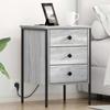 Nightstand Set of 2 Grey Sonoma 42 x 41 x 61 cm Particleboard