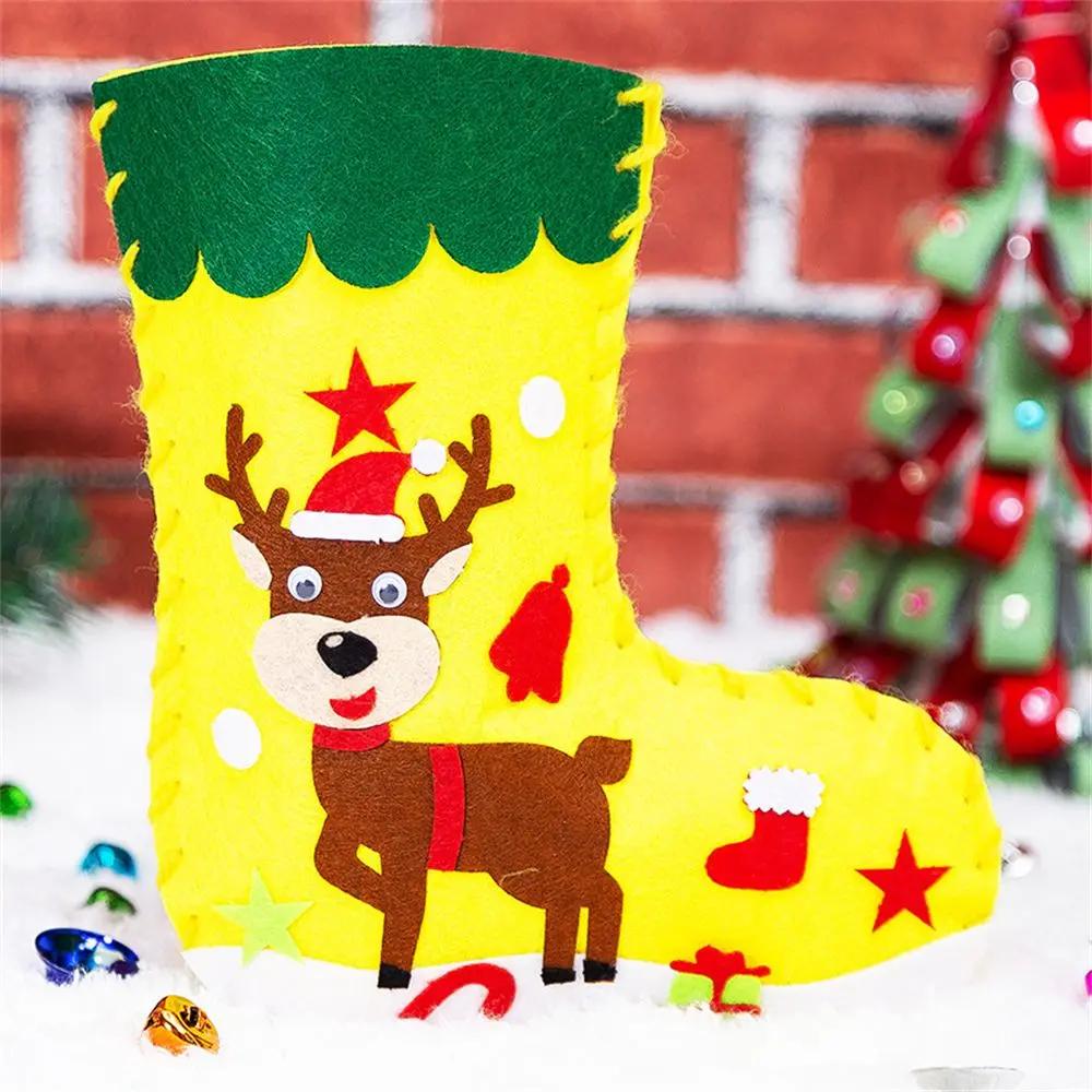Holiday Activity Children Art Christmas Gifts Handcraft DIY EVA Christmas Socks Handmade Christmas Decoration