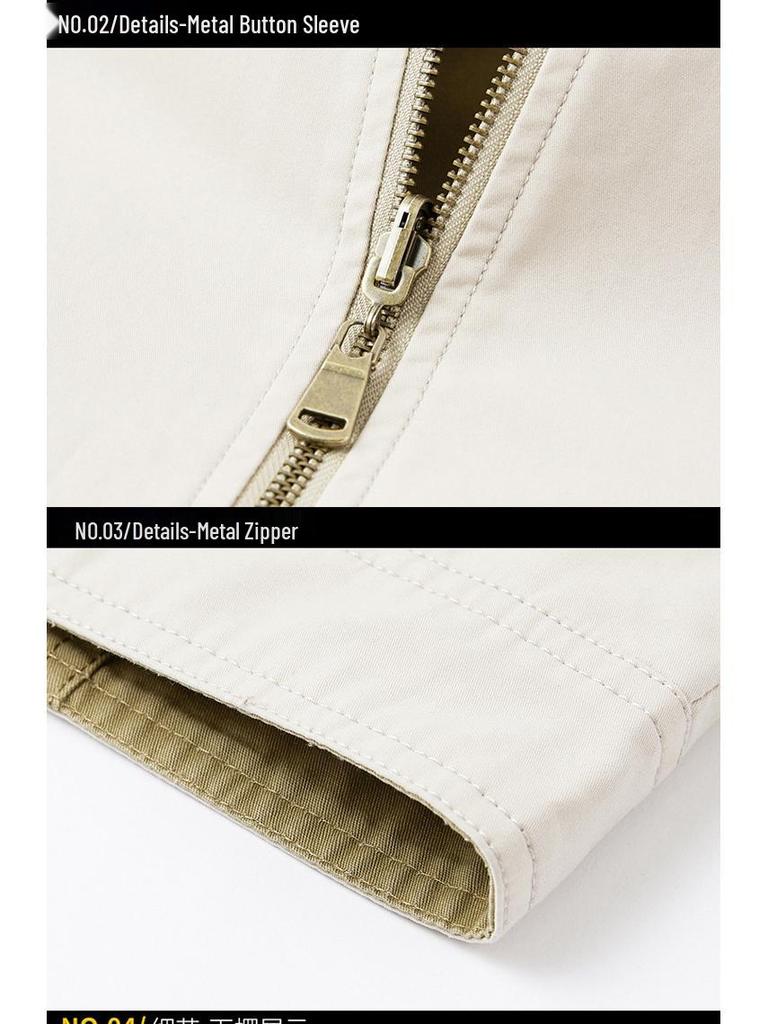 Herren Retro Baumwolljacke doppelseitig - Stehkragen, lässige Oberbekleidung für Frühling & Herbst