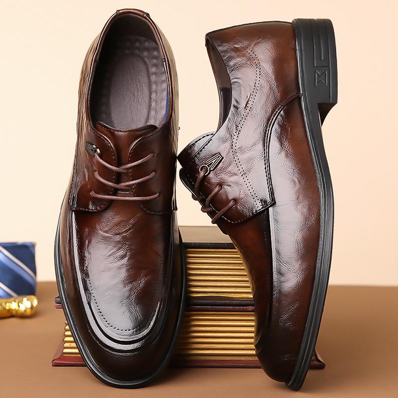 Men Leather Shoes Business Formal Cowhide Commuting Work Shoes Men British Suit Groom Wedding Men Shoes
