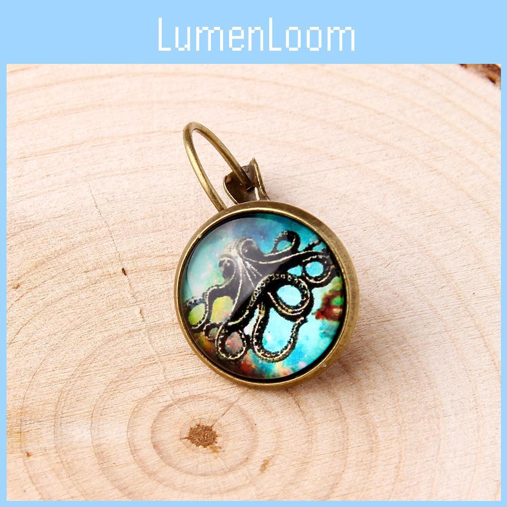 Retro Marine Animal Earrings With Embedded Gems For Girl Fashion And Gifts