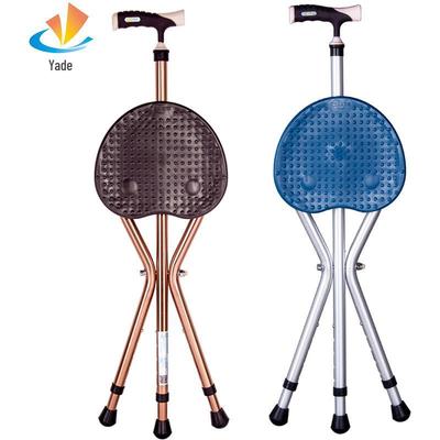 Lightweight Aluminum Alloy Walking Stick with Foldable Stool and Non-Slip Seat