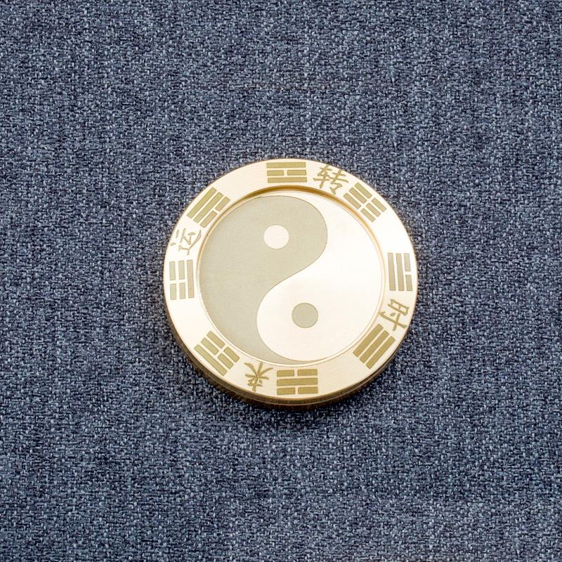 Tai Chi Haptic Lucky Coin Fidget Slider Clicker Metal EDC Anti Anxiety Decompression Stress Toy Adults Sensorial Juguetes