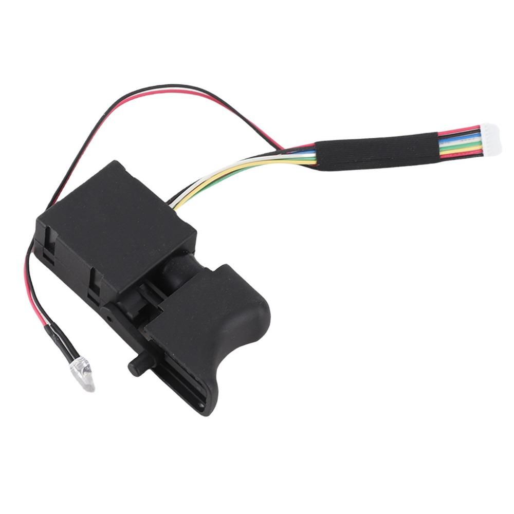 Verstellbarer Geschwindigkeits-Bohrmaschinen-Abzugsschalter CW/CCW 8-Pin Abzugsschalter Schwarzer Druckknopf Elektrischer Schraubenschlüssel Ersatzteile