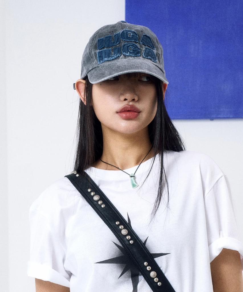IUGAMAKARAS Washed Patch Ball Cap (Gray)