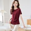 Srcr Women's Twisted Silk Waist-Cinching Short-Sleeve Top