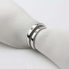 2Pcs Sliver Color Sun Moon Couple Rings for Women Men Simple Heart Matching Open Adjustable Finger Ring Set Wedding Jewelry Gift