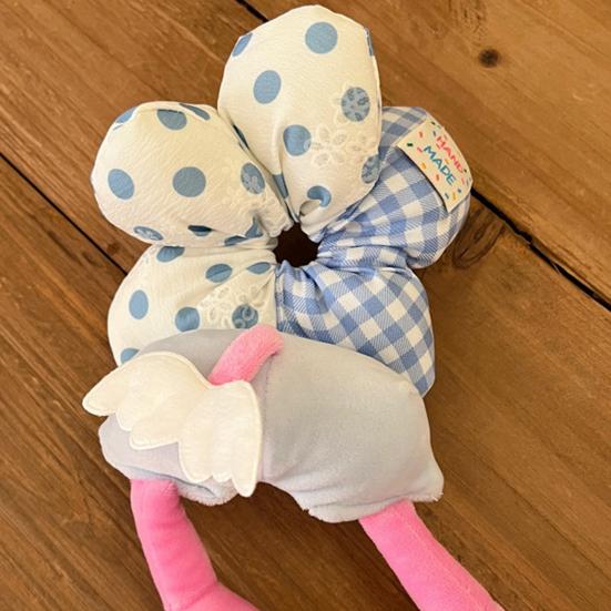 Hair Tie with Sufficient Elasticity Dot Print Lace Splicing Hair Flower Butt Design Hair Tope Buns Ponytails Half-Tied Hair Scrunchie