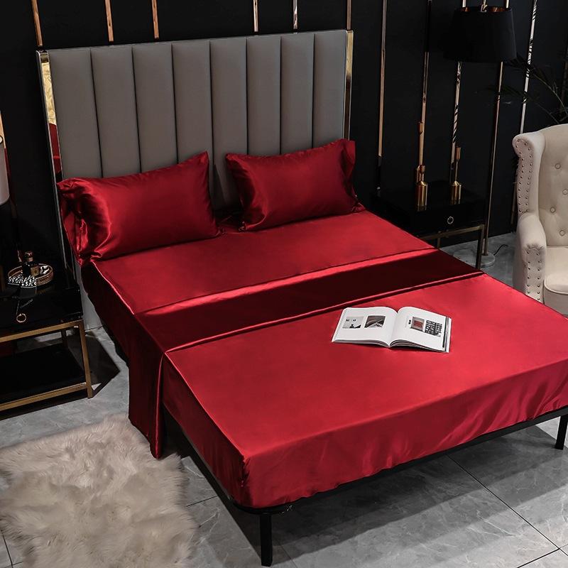 10 Colors Solid Bedding Bedspread Pillowcase 3PCS Luxury Bed Sheet