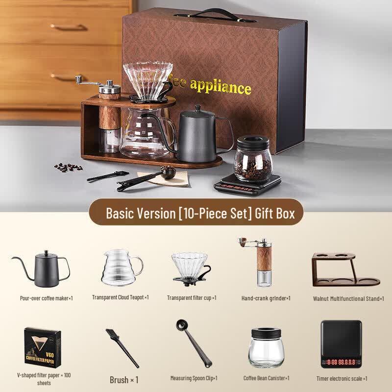 Premium Hand-Drip Coffee Maker Set with Grinder