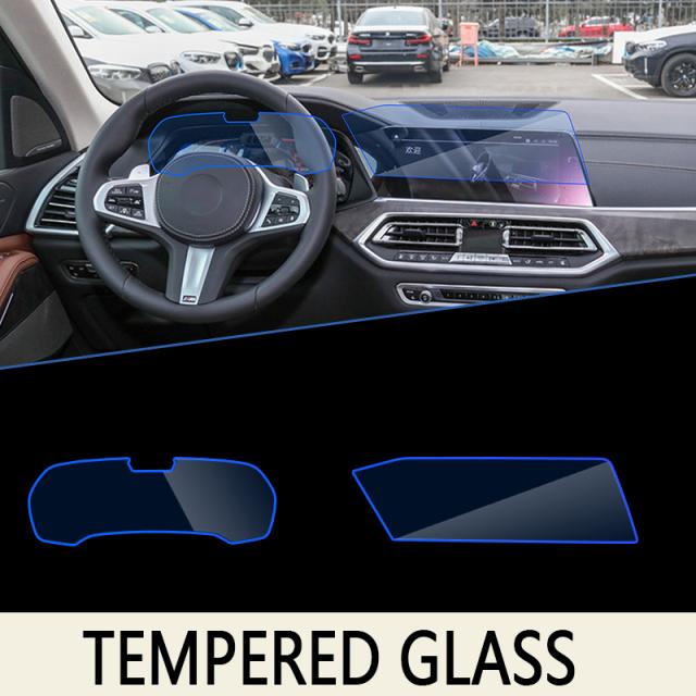 Car Navigation Trument Auto Rear Seat Display Film Touch Full Screen Protector Tempered Glass For BMW X5 MK4 G05 ~