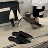 Designer 2025 Spring Pointed Toe Women Mule Slippers Female  Slip On Shoes Ladies Casual Loafers Flats Heel Slides Sandals Mujer