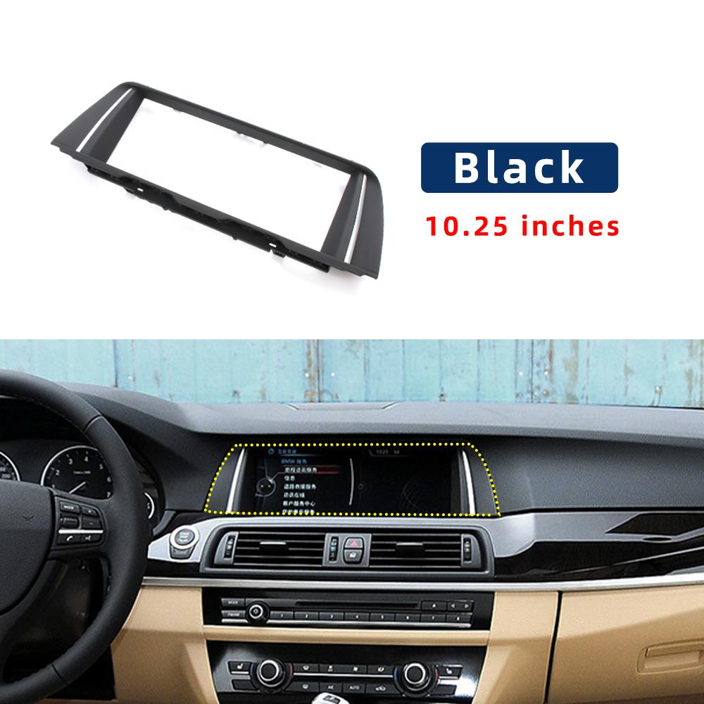 

ID4 Painted Piano Black Radio Frame LCD Display Screen Decorative Frame 10.25 Inch 6.5 Inch Display For BMW 5 Series F10 F18 Black -10.25 inch