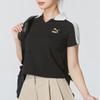 Puma Polo Shirt Short Sleeve Casual Breathable Sports Women Tops Black 629235-01