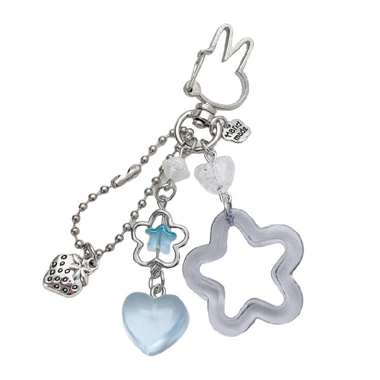Vibrant Five Point Keychain Charm Easy Clip Feature Sturdy Alloy Keyring Accessory For Convenient Portability