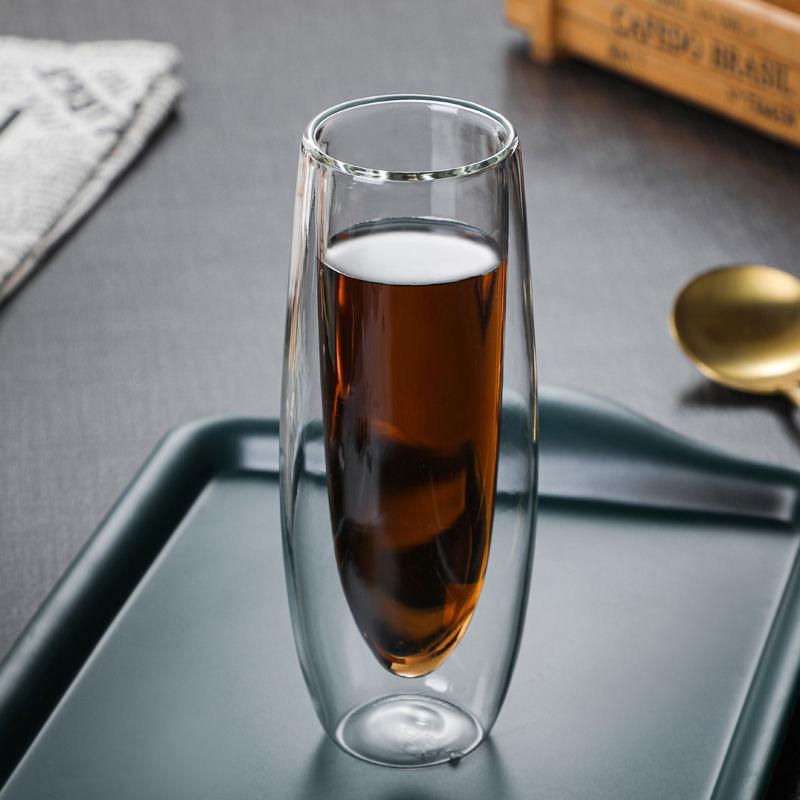 Heat-Resistant Double-Layer Glass Cup for Wine, Coffee, Whiskey, Cocktails – Transparent Drinkware