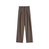 Pantaloni Eleganti da Donna a Vita Alta Drappeggiati Gamba Larga Stretta Gamba Dritta Lunghezza Pavimento Pantaloni Casual