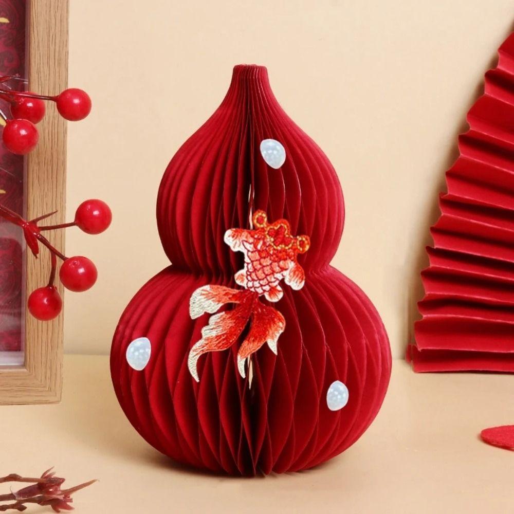 Folding Gourd Shape Housewarming  Ornament DIY Paper Housewarming Decorations  Wedding Decor
