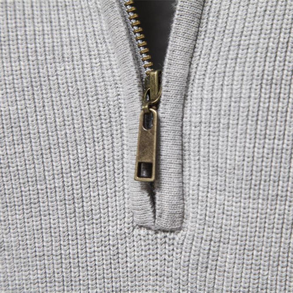 Men's Long-sleeved Polo Shirts and Sweaters for Autumn and Winter Are Warm and Comfortable. Half-zipper Stand-up Collar Casual and Trendy Pool Shirts