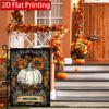 2D Flat, 2D Flat Thanksgiving Black Bottom White Pumpkin Sunflower Garden Flag_2-28x40 Inch Outdoor Garden Flag Double-sided Home Decoration Courtyard