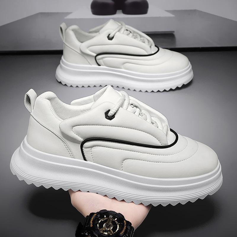 New Mens Designer Casual Shoes Autumn Winter Original Youth Student White Leather Flats Shoes Fashion Sneakers for Men Masculino