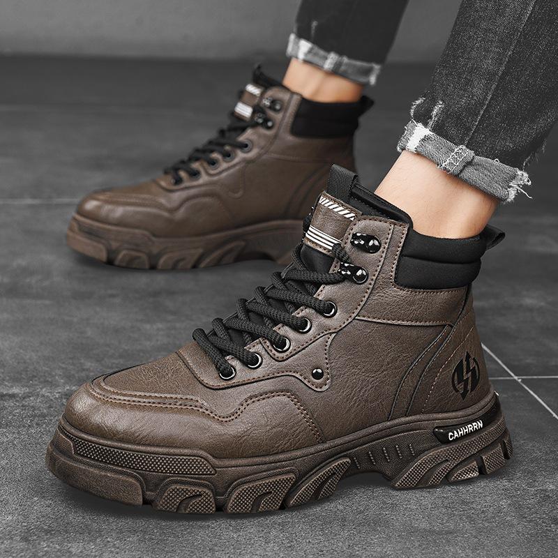 New Martin boots men's outdoor tooling shoes men's high-top locomotive men's boots autumn and winter old platform trendy shoes