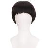 FREE BEAUTY Short Black Cosplay Wig 1960s Synthetic Bowl Cut Mushroom Hair Anime Wig for Everyday Christmas Costume - Men's Use, Halloween,