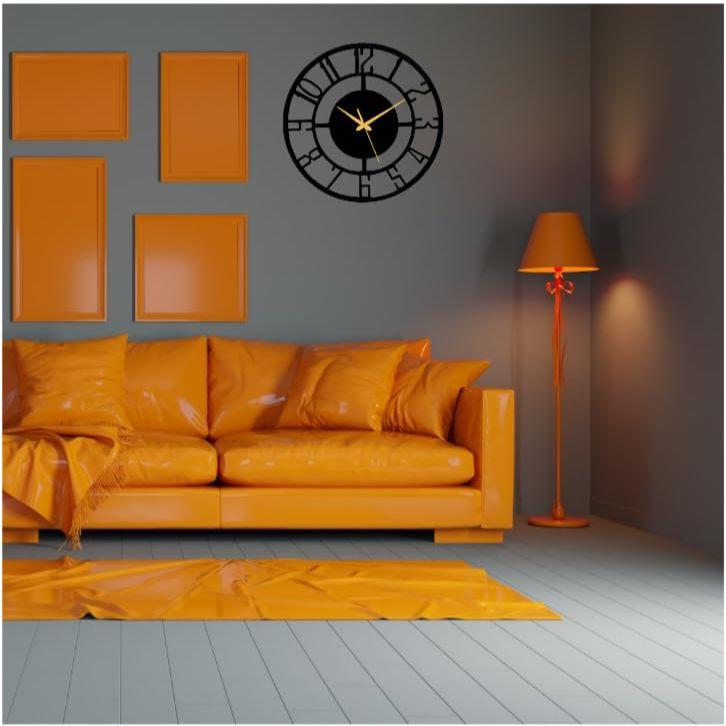 Ceas de Perete din Lemn pentru Living, Dormitor, Birou, Bucătărie, Casă și Hol, Ceas de Perete Modern de Dimensiuni Mari Antichizat pentru Decorul Casei (Diametru 30 cm)