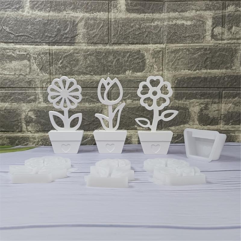 Silicone Flower or Base Casting Mold for Spring Crafting and Home Decoration Candle Making Resins Cement Gypsum Mould