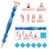 Purple 5D DIY Diamond Pen Set Resin Diamond Painting Tool Point Drill Pen with Thread Multifunctional 6 Metal Pen Heads and Clay