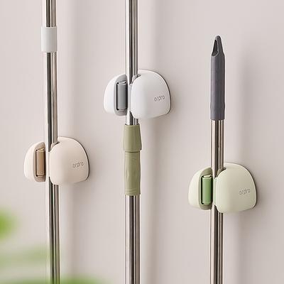 Saugknopf Mop Wandmontierter Clip Badezimmer Kein Bohren erforderlich Toilette Fixierter Besen Mop Einhänghaken Aufbewahrungsregal